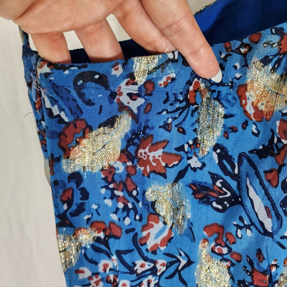 Karina Grimaldi Asymmetrical Blue Floral Dress - Picture 13 of 14